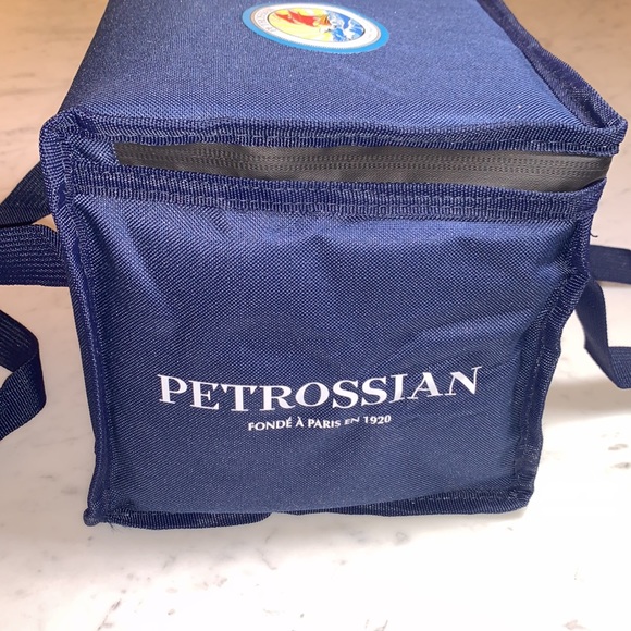 Petrossian Paris Caviar Insulated Picnic Tote Bag 8 in x 8 in Double Handle - Picture 1 of 7
